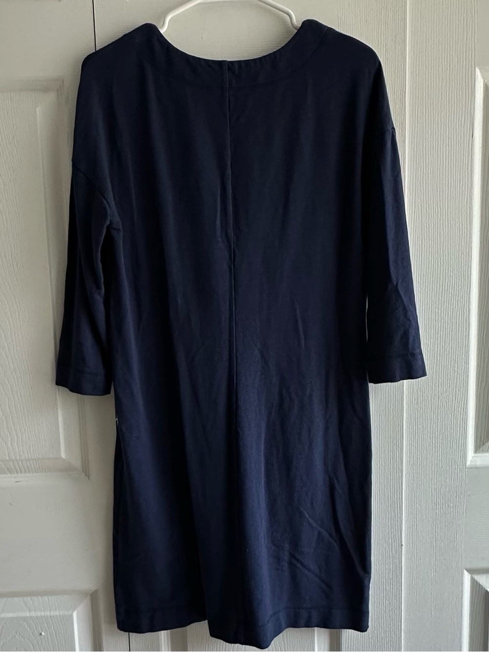 Lilly Pulitzer Joyce Navy Blue V-Neck Tunic Pocket Dress / Shirt Dress UPF 50+ - Picture 3 of 5